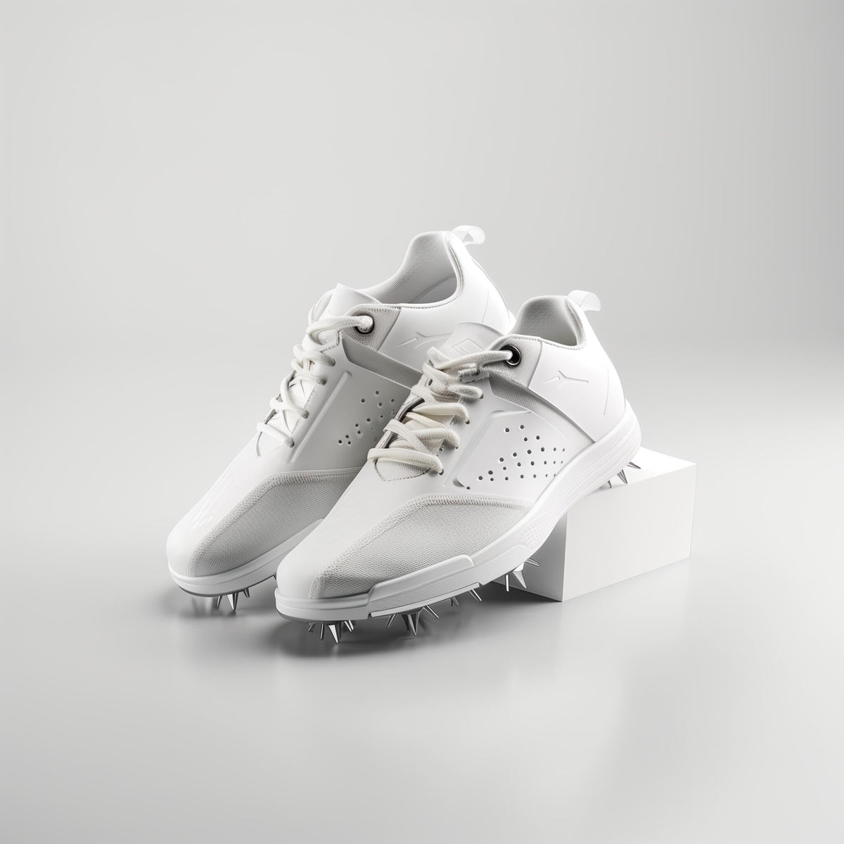 GolfOk | Men’s Performance Golf Shoes with Metal Spikes – White